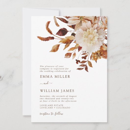 Elegant Herfst Waterverf Kaart (Voorkant)