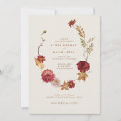 Elegant Herfst Woodland Floral Botanical Wedding Kaart (Voorkant)