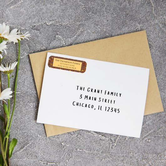 Elegant herfstblad etiket