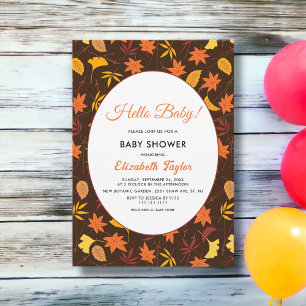 Elegant herfstbladeren bloemenpatroon Baby shower Kaart