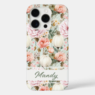 Elegant herfstbloemen herfst patroon iPhone 16 pro hoesje