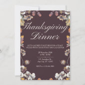 Elegant herfsteikel Thanksgiving Diner Kaart (Voorkant)