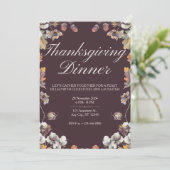 Elegant herfsteikel Thanksgiving Diner Kaart (Staand voorkant)