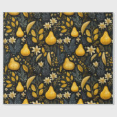 Elegant herfstfeest, in goud en Moody grijs, Cadeaupapier (Vlak)