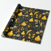 Elegant herfstfeest, in goud en Moody grijs, Cadeaupapier (Uitgerold)