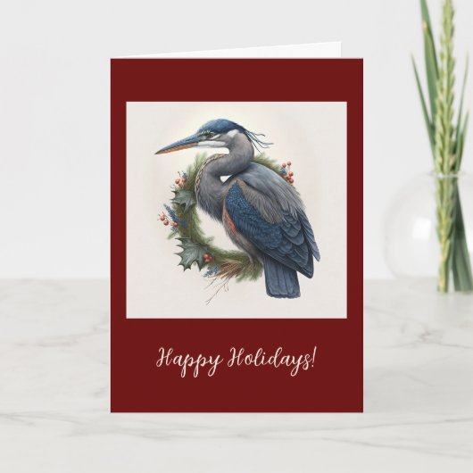 Elégant Heron Plié Fête / Carte de Noël (Devant)