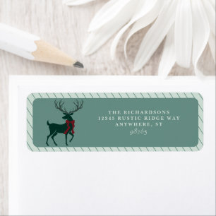 Elegant hert rendier kerst terug adres etiket
