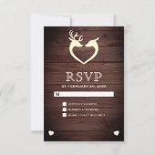 Elegant Herten Hart Rustiek Hout RSVP (Voorkant)