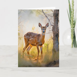 Elegant herten in het bos natuur ontwerp kaart