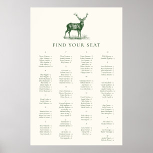 Elegant Herten Jacht Stag Groene Zitkaart Poster