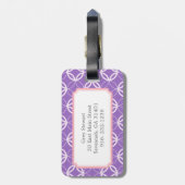 Elegant het patroonmonogram van de orchidee bagagelabel (Achterkant verticaal)