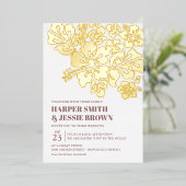 Elégant Hibiscus Beach invitation de mariage (Debout devant)