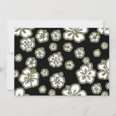 Elégant Hibiscus Floral Black & Tan Invitation (Dos)