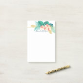 Élégant Hibiscus Hawaiien Or Post-It Notes (Sur un bureau)