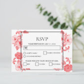 Elégant Hibiscus Hibiscus Mariage Cartes RSVP (Debout devant)