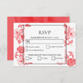 Elégant Hibiscus Hibiscus Mariage Cartes RSVP (Devant / Derrière)