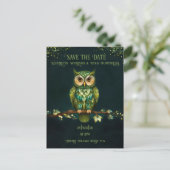 Elégant hibou fleurs mariage Invitations (Debout devant)