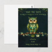 Elégant hibou fleurs mariage Invitations (Devant / Derrière)