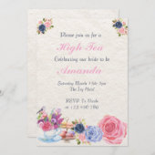 Elégant High Tea Bridal Shower Invitation (Devant / Derrière)