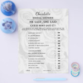 Elegant Hij zei Zij zei Bruidsuitnodiging Spel Flyer (Enkel)