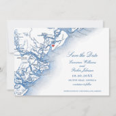 Elegant Hilton Head South Carolina Kaart Bruiloft (Voorkant)