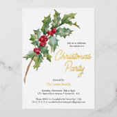Elégant hiver Berries Foil Invitation (Recto)