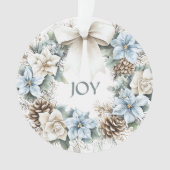 Elégant hiver bleu Floral Wreath Aquarelle JOIY (devant)