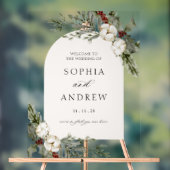 Elégant hiver Floral Arch Mariage Bienvenue (Neutre)