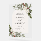 Elégant hiver Floral Arch Mariage Bienvenue (Angle)