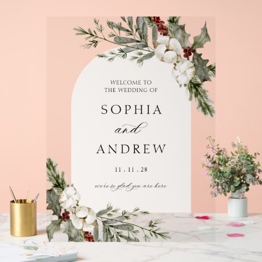 Elégant hiver Floral Arch Mariage Bienvenue (Mariage)