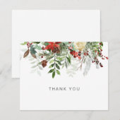 Elégant hiver Floral Beauté Merci Cartes de notes (Devant / Derrière)