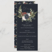 Elégant hiver Floral Boho Botanical Mariage Menu (Devant / Derrière)