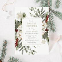 Elégant hiver Floral Bridal Shower Invitation