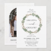 Élégant hiver Noël Mariage Fête Invitation (Devant / Derrière)