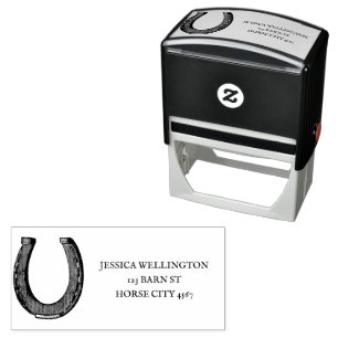 Elegant Hoefijzer Equestrian Address Adres Zelfinktende Stempel