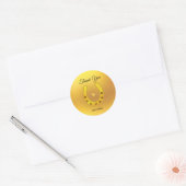 Elegant Hoefijzer & Hart op Goud Dank u Ronde Sticker (Envelop)