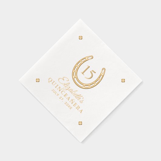 Elegant Hoefijzer Verjaardagsfeest Echt Goud Folie Servetten (Rechts)