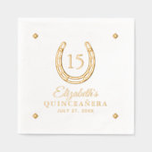 Elegant Hoefijzer Verjaardagsfeest Echt Goud Folie Servetten (Voorkant)