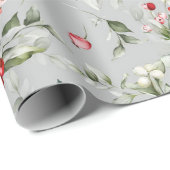 Elegant Holiday Berry Kerstmis Cadeaupapier (Rol Hoek)