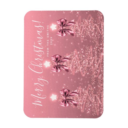 Elegant Holiday Blush Pink Christmas Trees  Magneet (Verticaal)