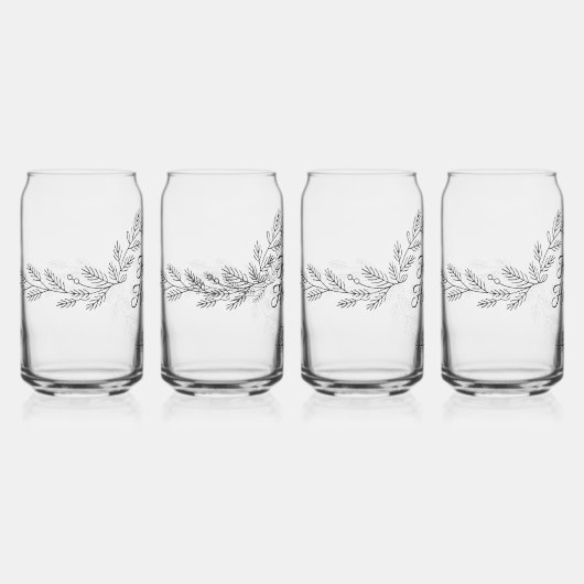 Elegant Holiday Cheer Blikvorm Glas (Voorkant)