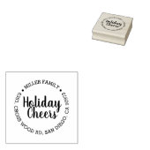Elegant Holiday Cheers Rond retour adres stempel (Gestempeld)