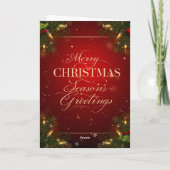 Elegant Holiday Design with Pine Kaart (Achterkant)