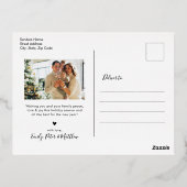 Elegant Holiday Foto Roos Gold Foil Briefkaart (Achterkant)