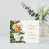Elegant Holiday Kerstparty Save the Date Aankondigingskaart (Staand voorkant)