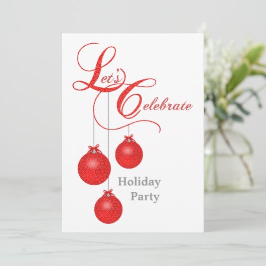 Elegant Holiday Party - Aangepaste themauitnodigin Kaart (Staand voorkant)