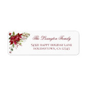 Elegant Holiday Poinsettia Adres Etiket (Voorkant)