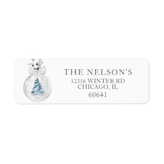 Elegant Holiday Return Address Labels (Voorkant)