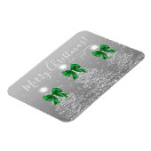 Elegant Holiday Silver Christmas Trees Green  Magneet (Linkerzijde)