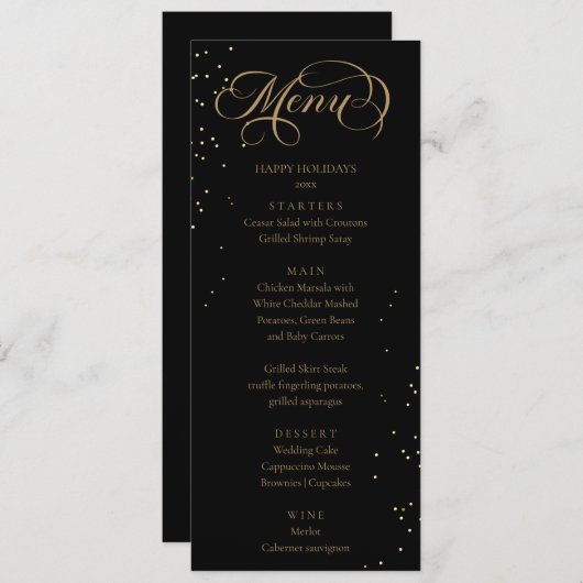 Elegant Holidays Sparkles Menu  (Voorkant / Achterkant)